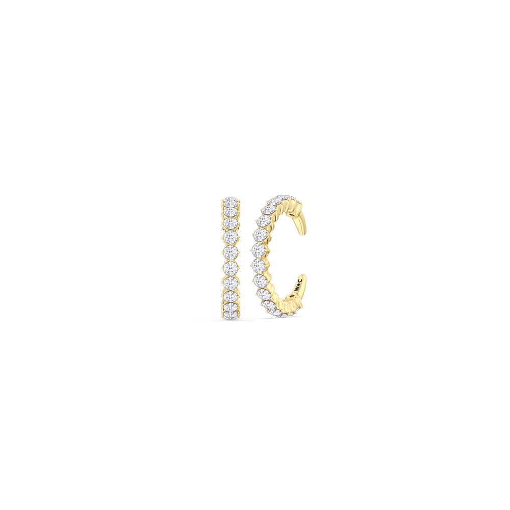 Honeycomb Ear Cuffs with 14KT Yellow Gold / Lab / 1/3 Cut Diamond in 14KT Yellow Gold / Lab / 1/3 view 1
