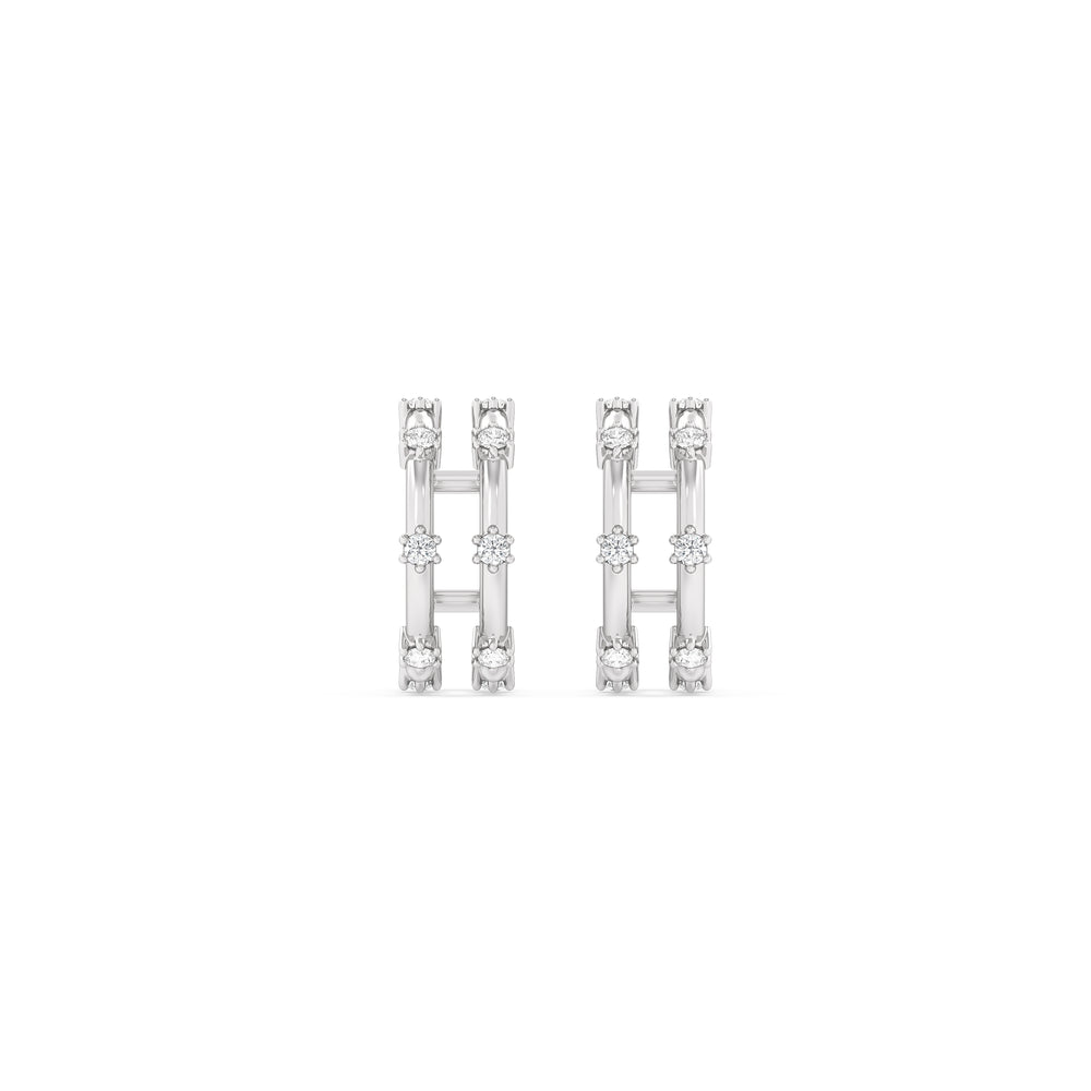 Split Duet Ear Cuffs with 14KT White Gold / Lab / 1/4 Cut Diamond in 14KT White Gold / Lab / 1/4 view 4
