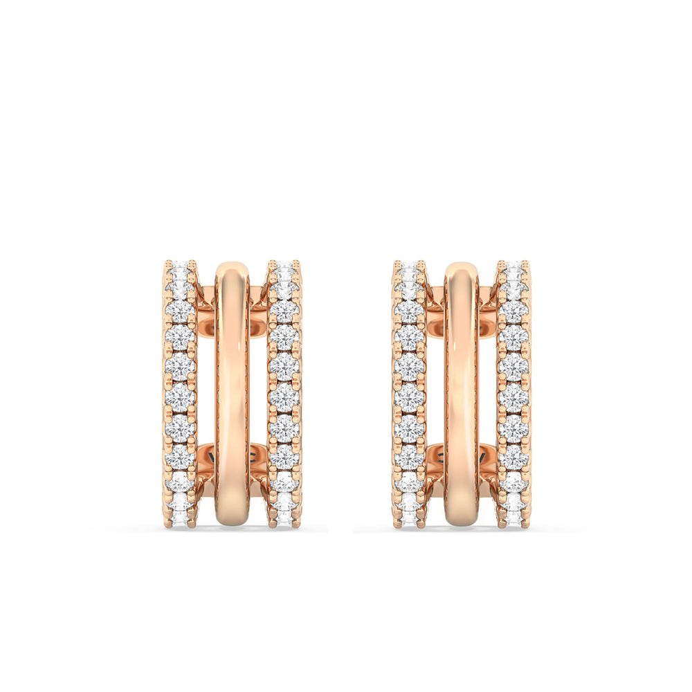 Trilogy Ear Cuff with 14KT Rose Gold / Single Cut Diamond in 14KT Rose Gold / Single view 4
