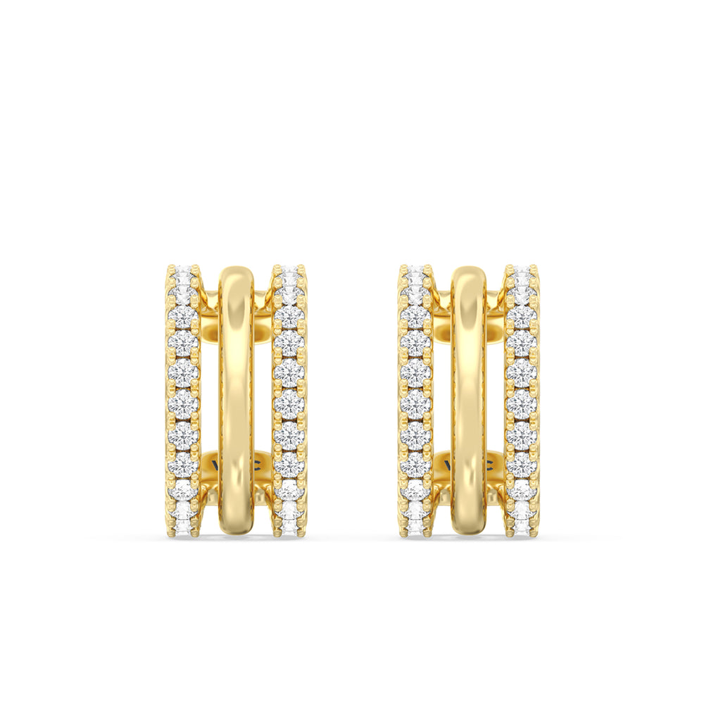 Trilogy Ear Cuff with 14KT Yellow Gold / Single Cut Diamond in 14KT Yellow Gold / Single view 4
