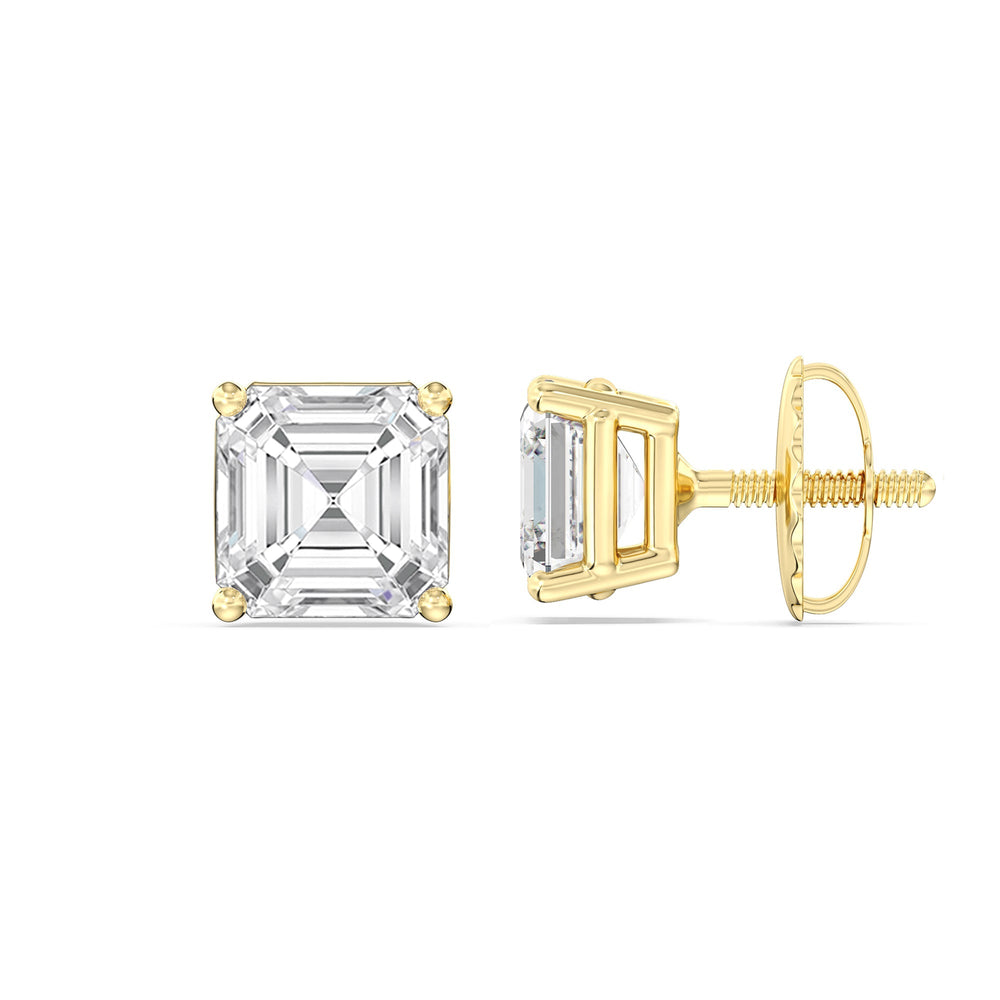 Classic Asscher Stud Earrings with 14KT Yellow Gold / Lab / 1 1/2 Cut Diamond in 14KT Yellow Gold / Lab / 1 1/2 view 5
