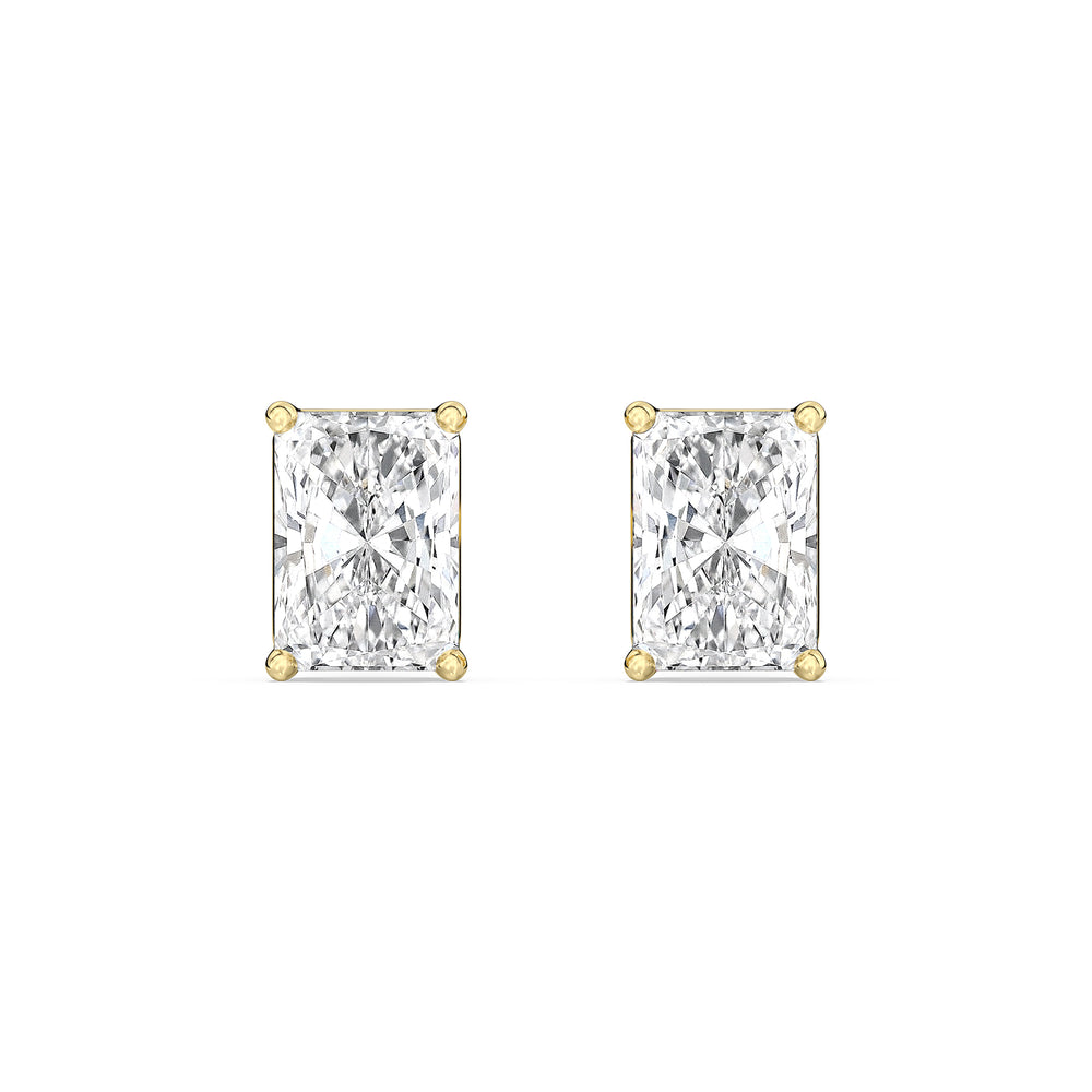 Classic Radiant Stud Earrings with 14KT Yellow Gold / Lab / 1 1/2 Cut Diamond in 14KT Yellow Gold / Lab / 1 1/2 view 4
