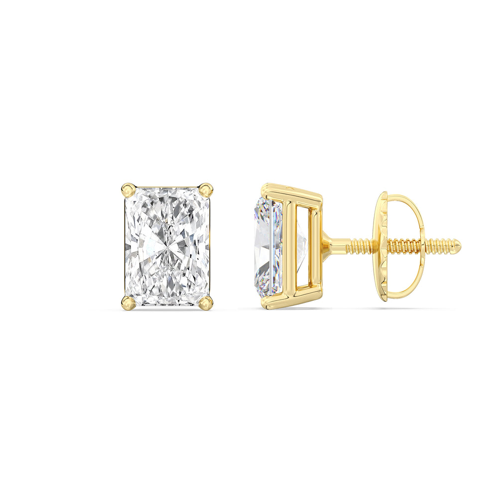 Classic Radiant Stud Earrings with 14KT Yellow Gold / Lab / 1 1/2 Cut Diamond in 14KT Yellow Gold / Lab / 1 1/2 view 5
