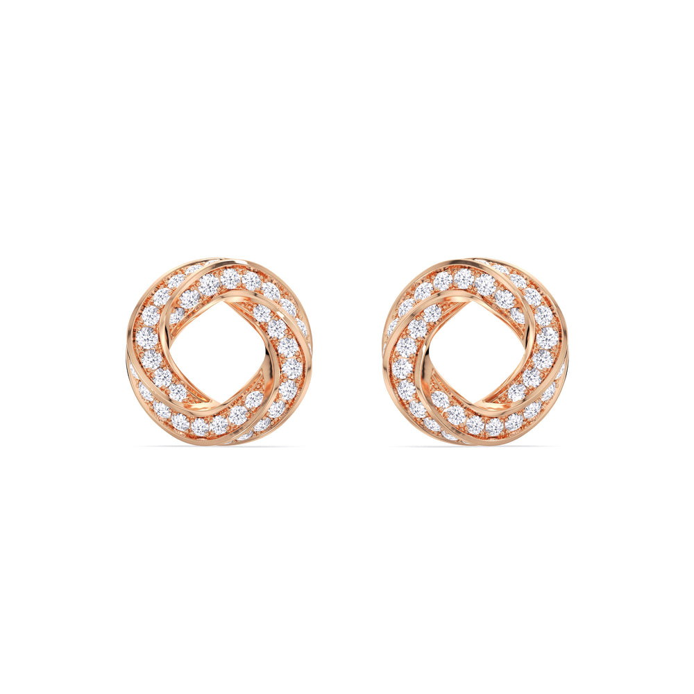 The Bond Studs with 18KT Rose Gold / Lab / 3/4 Cut Diamond in 14KT Rose Gold / Lab / 3/4 view 5
