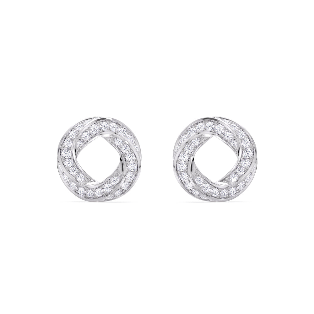 The Bond Studs with Platinum / Lab / 3/4 Cut Diamond in 14KT Platinum / Lab / 3/4 view 5
