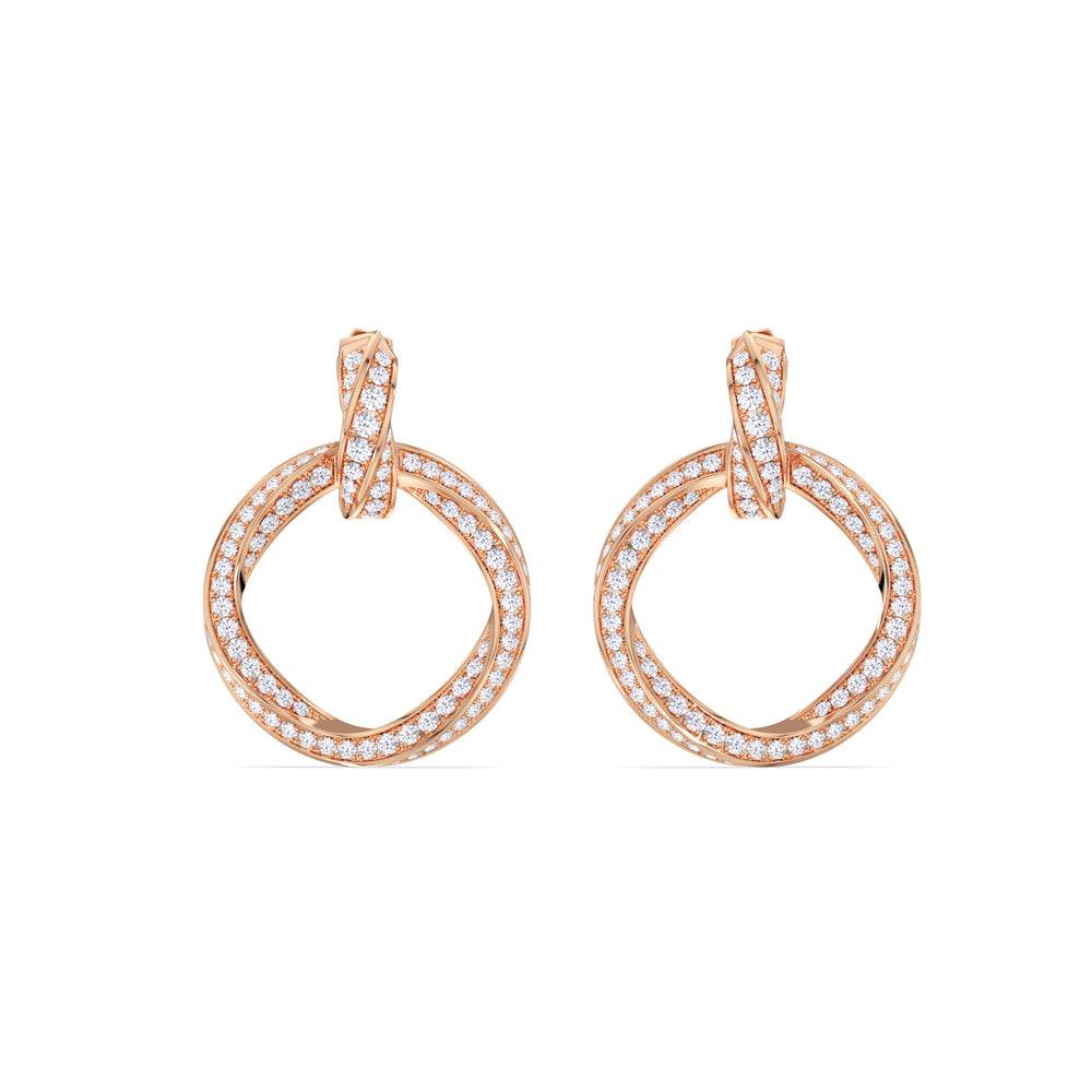 Earrings-1553039_27MM with 18KT Rose Gold / Lab / 0 Cut Diamond in 14KT Rose Gold / Lab / 0 view 2

