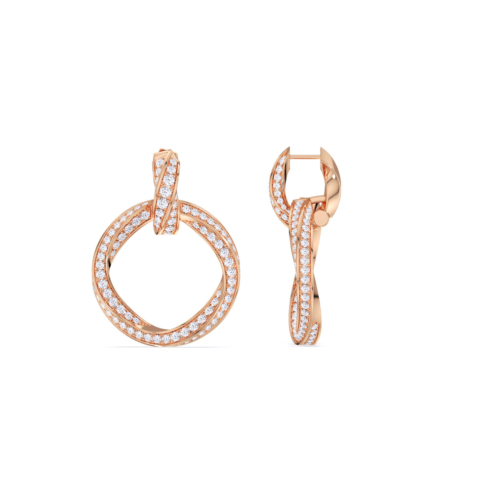Earrings-1553039_27MM with 18KT Rose Gold / Lab / 0 Cut Diamond in 14KT Rose Gold / Lab / 0 view 3
