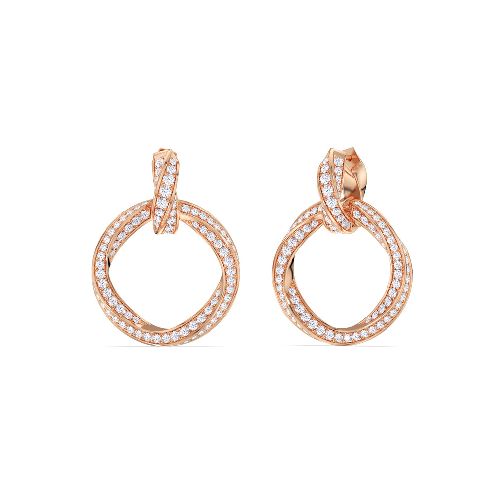 Earrings-1553039_27MM with 18KT Rose Gold / Lab / 0 Cut Diamond in 14KT Rose Gold / Lab / 0 view 1
