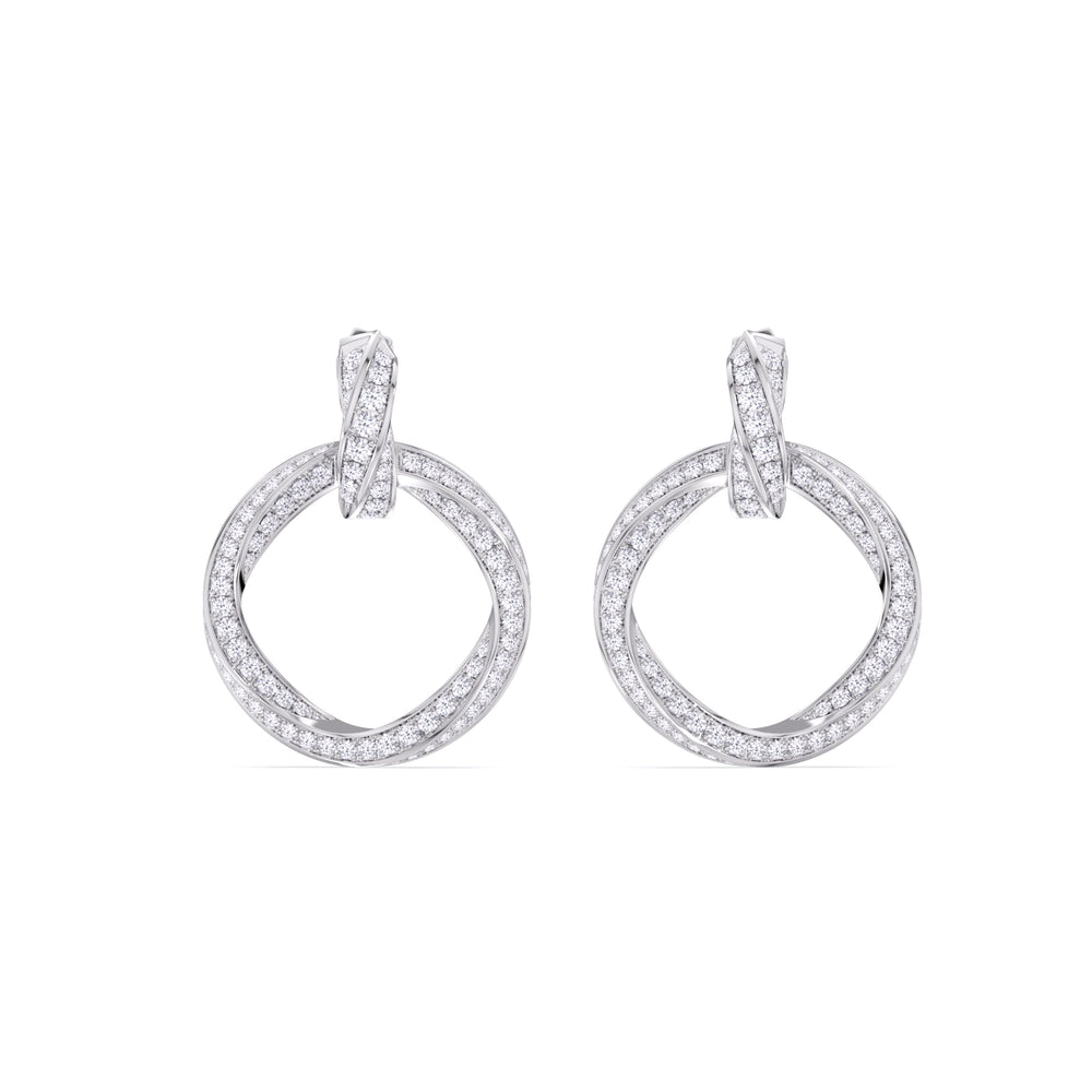 Earrings-1553039_27MM with Platinum / Lab / 0 Cut Diamond in 14KT Platinum / Lab / 0 view 2
