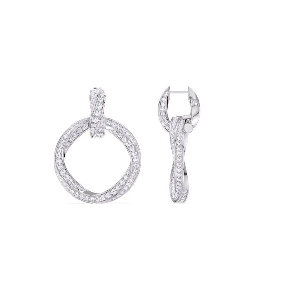 Earrings-1553039_27MM with Platinum / Lab / 0 Cut Diamond in 14KT Platinum / Lab / 0 view 3
