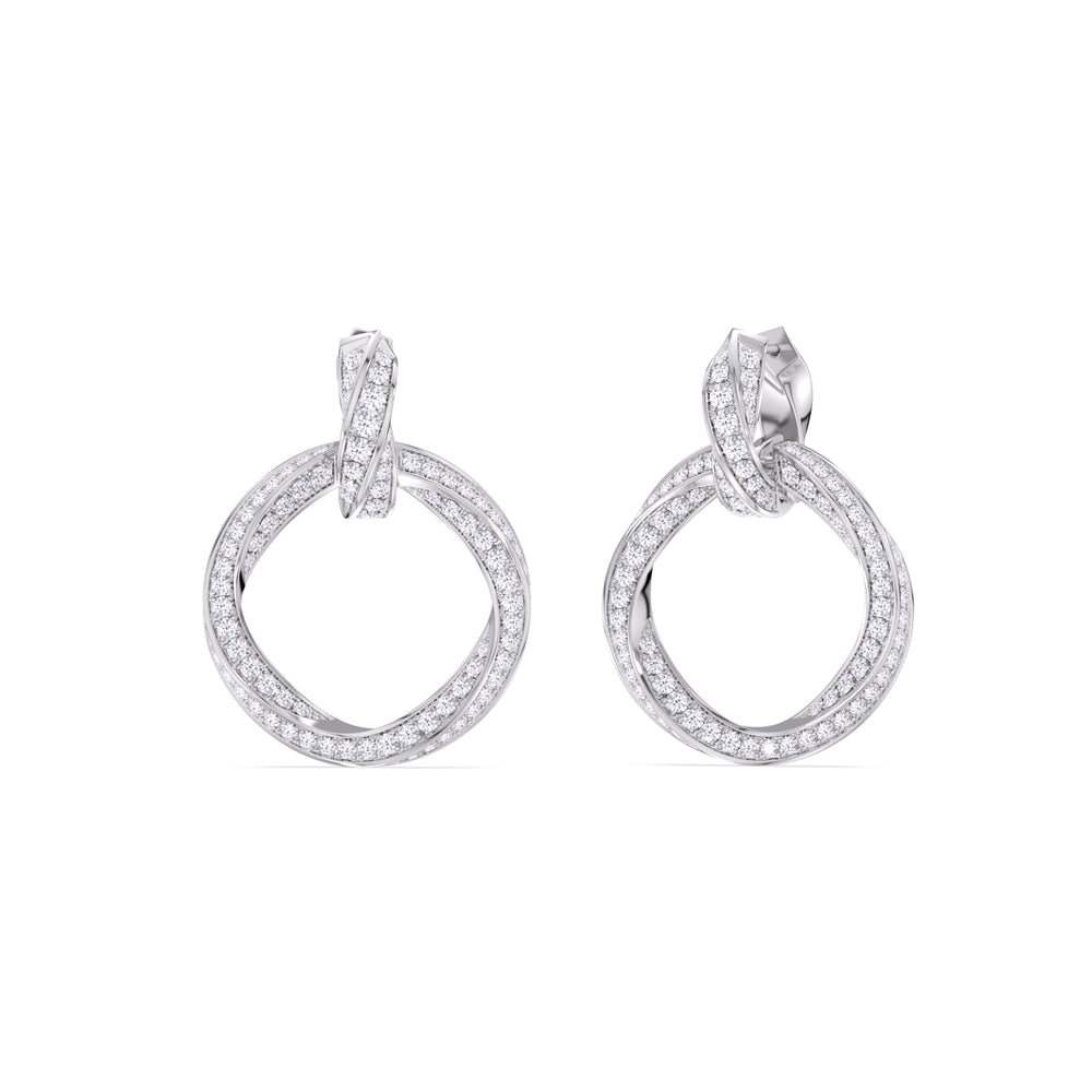 Earrings-1553039_27MM with Platinum / Lab / 0 Cut Diamond in 14KT Platinum / Lab / 0 view 1
