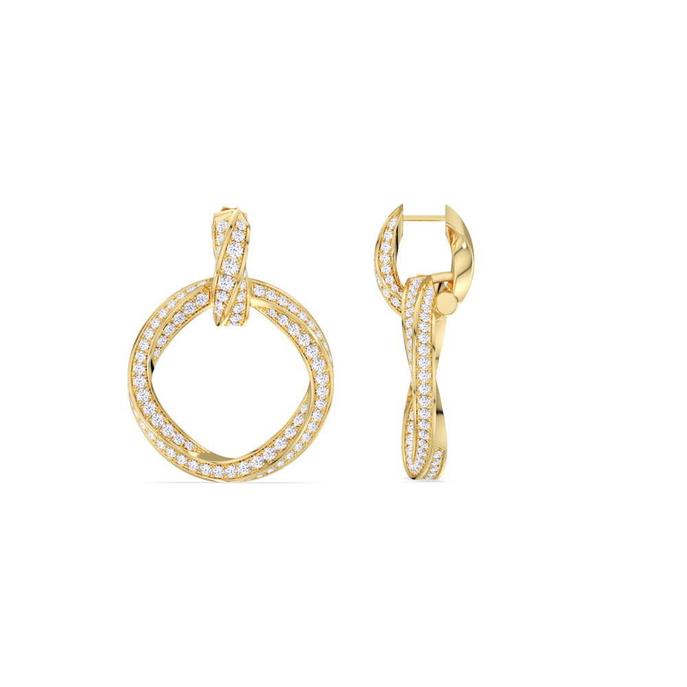 Earrings-1553039_27MM with 18KT Yellow Gold / Lab / 0 Cut Diamond in 14KT Yellow Gold / Lab / 0 view 3
