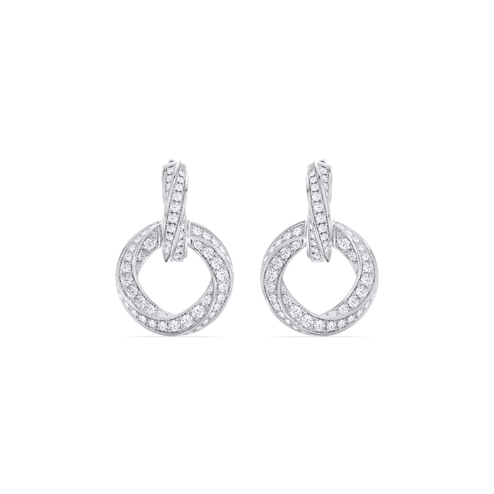 The Bond Double Link Earrings with Platinum / Lab / 2 1/2 Cut Diamond in 14KT Platinum / Lab / 2 1/2 view 2
