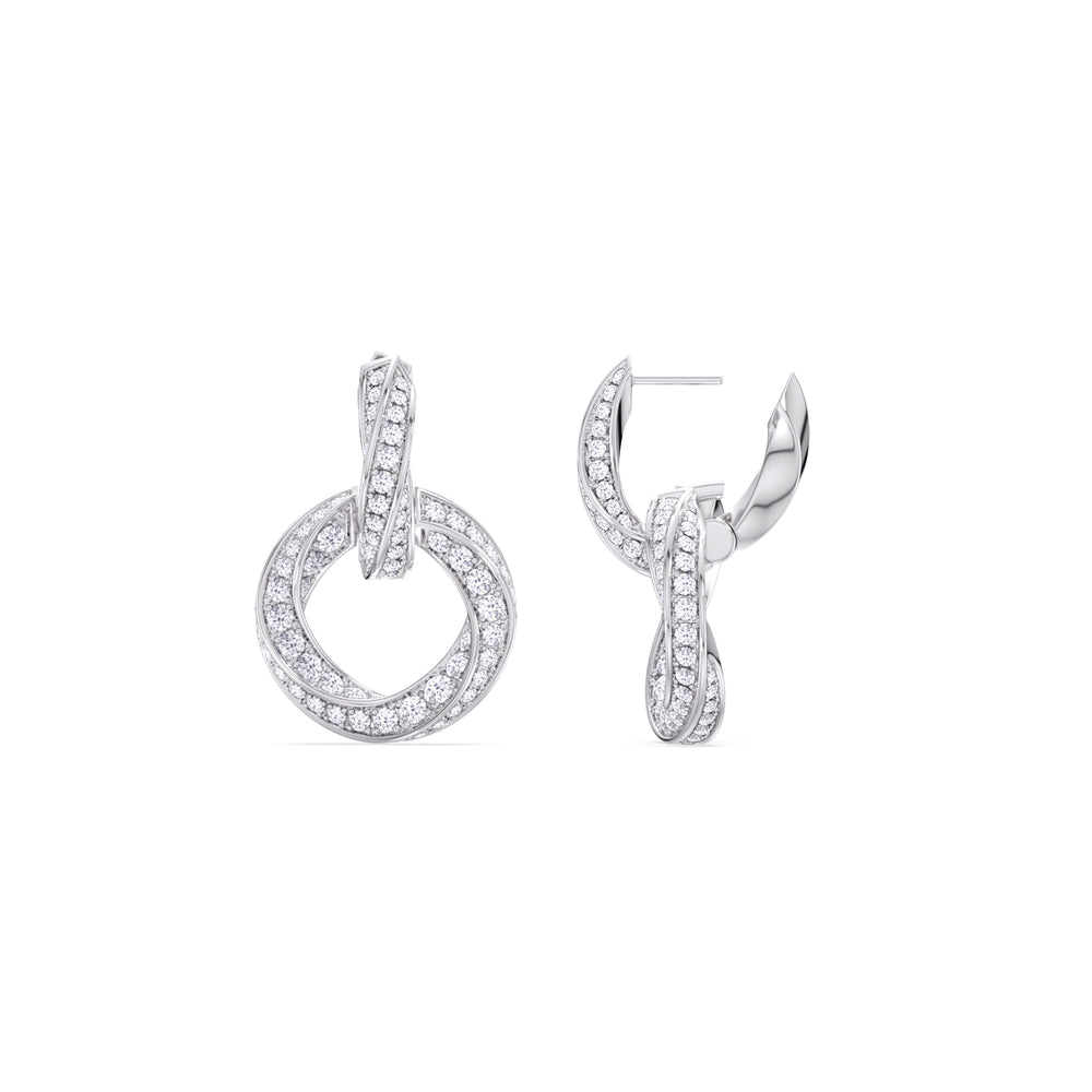 The Bond Double Link Earrings with Platinum / Lab / 2 1/2 Cut Diamond in 14KT Platinum / Lab / 2 1/2 view 9
