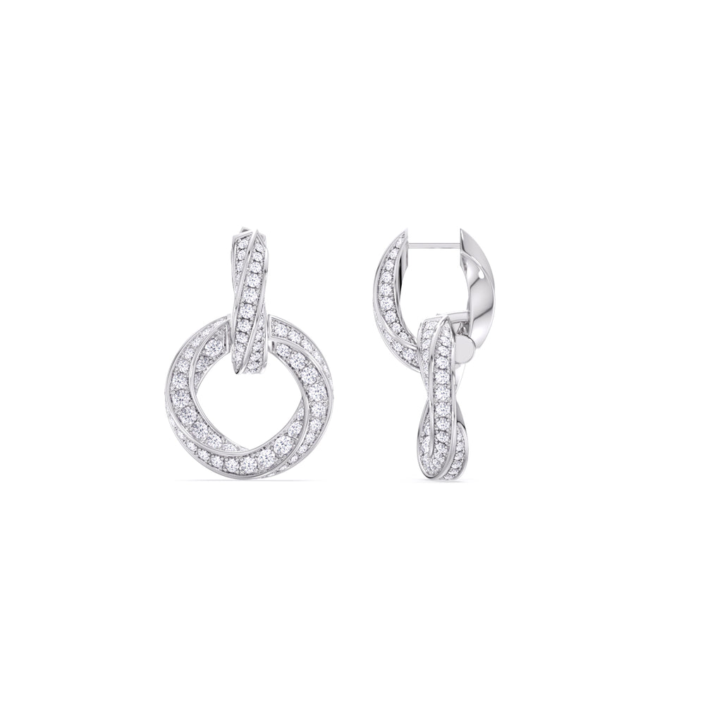 The Bond Double Link Earrings with Platinum / Lab / 2 1/2 Cut Diamond in 14KT Platinum / Lab / 2 1/2 view 8
