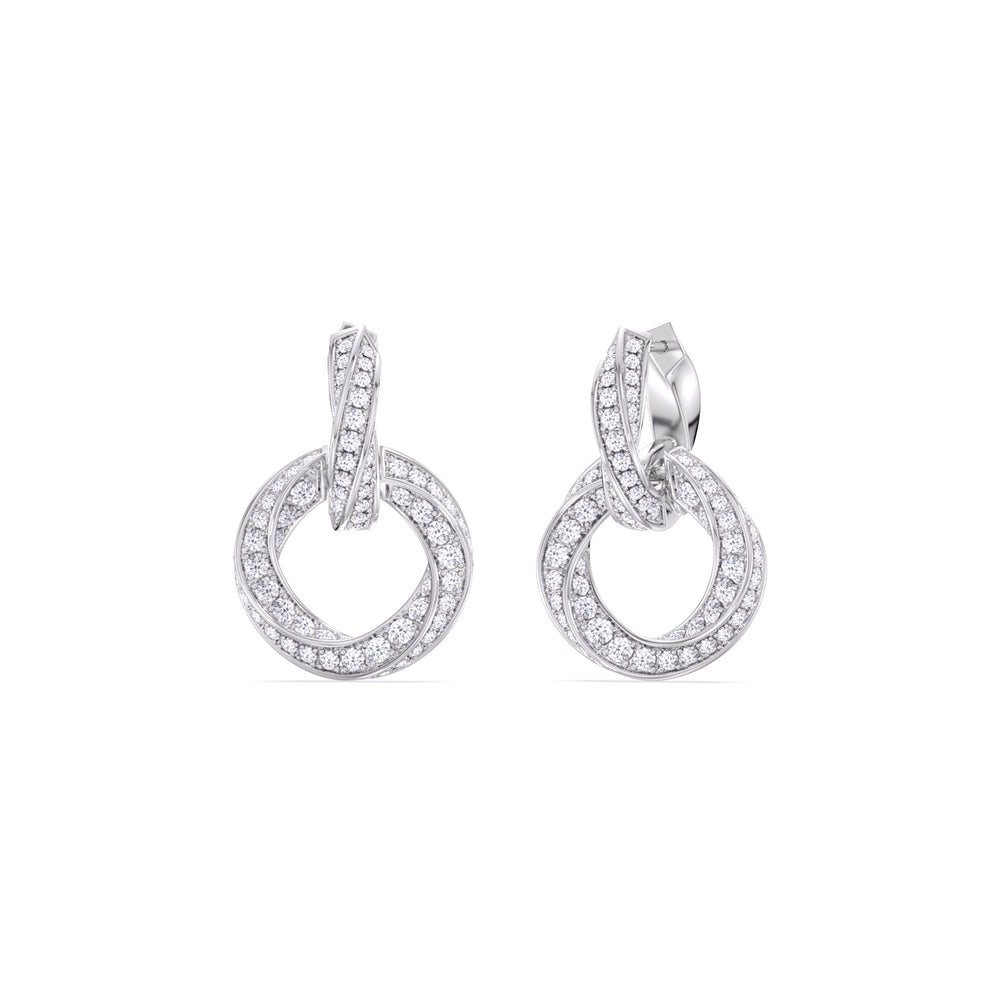 The Bond Double Link Earrings with Platinum / Lab / 2 1/2 Cut Diamond in 14KT Platinum / Lab / 2 1/2 view 7
