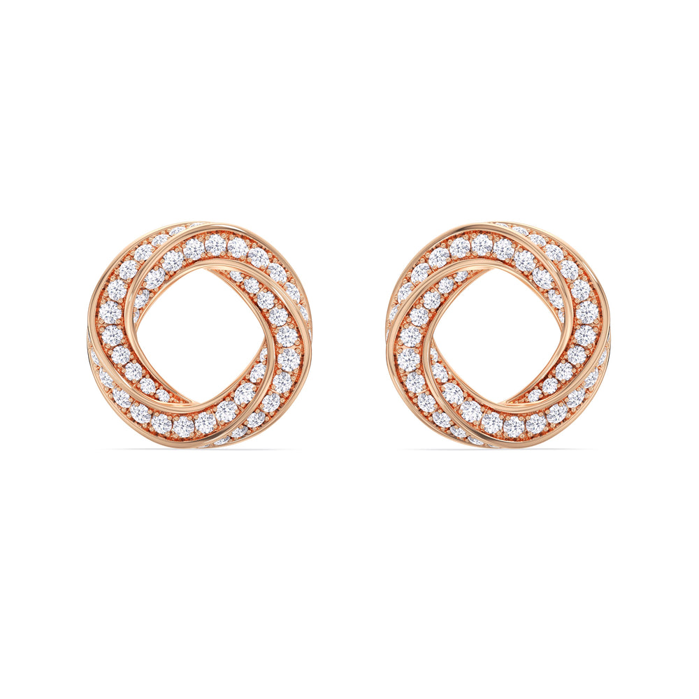 The Bond Studs with 18KT Rose Gold / Lab / 1 3/8 Cut Diamond in 14KT Rose Gold / Lab / 1 3/8 view 5
