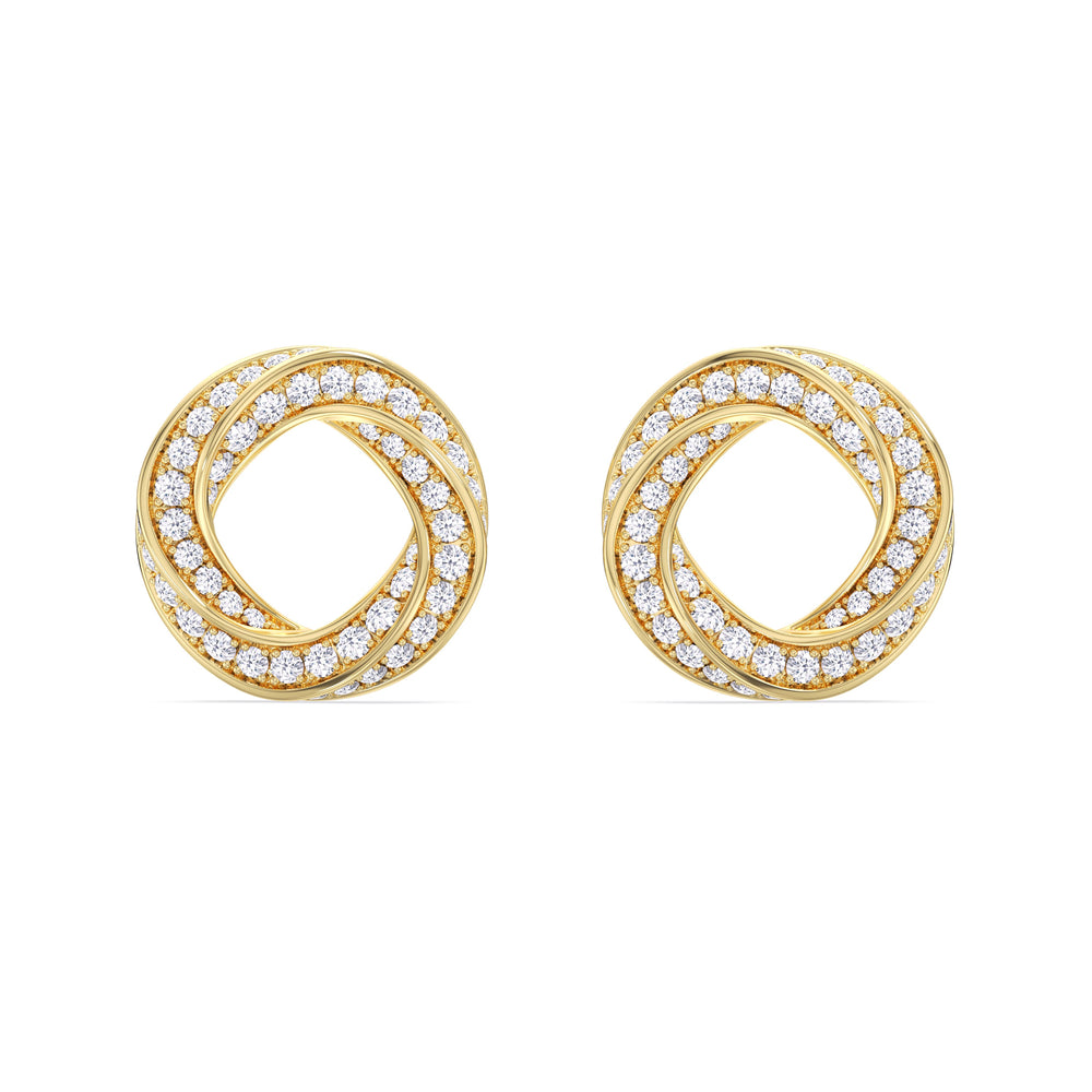 The Bond Studs with 18KT Yellow Gold / Lab / 1 3/8 Cut Diamond in 14KT Yellow Gold / Lab / 1 3/8 view 5

