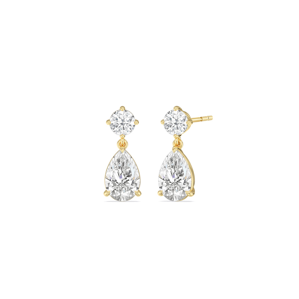 Elegance Pear Drop Earrings with 14KT Rose Gold / Lab / 5 1/2 Cut Diamond in 14KT Rose Gold / Lab / 5 1/2 view 6
