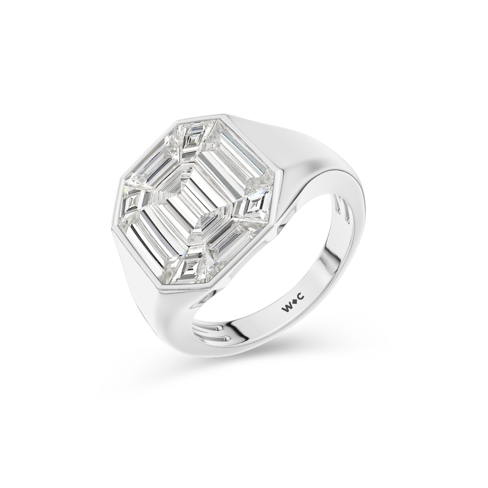 Octavia Composite Diamond Ring with Platinum / Lab / 4 5/8 Cut Diamond in 14KT Platinum / Lab / 4 5/8 view 3
