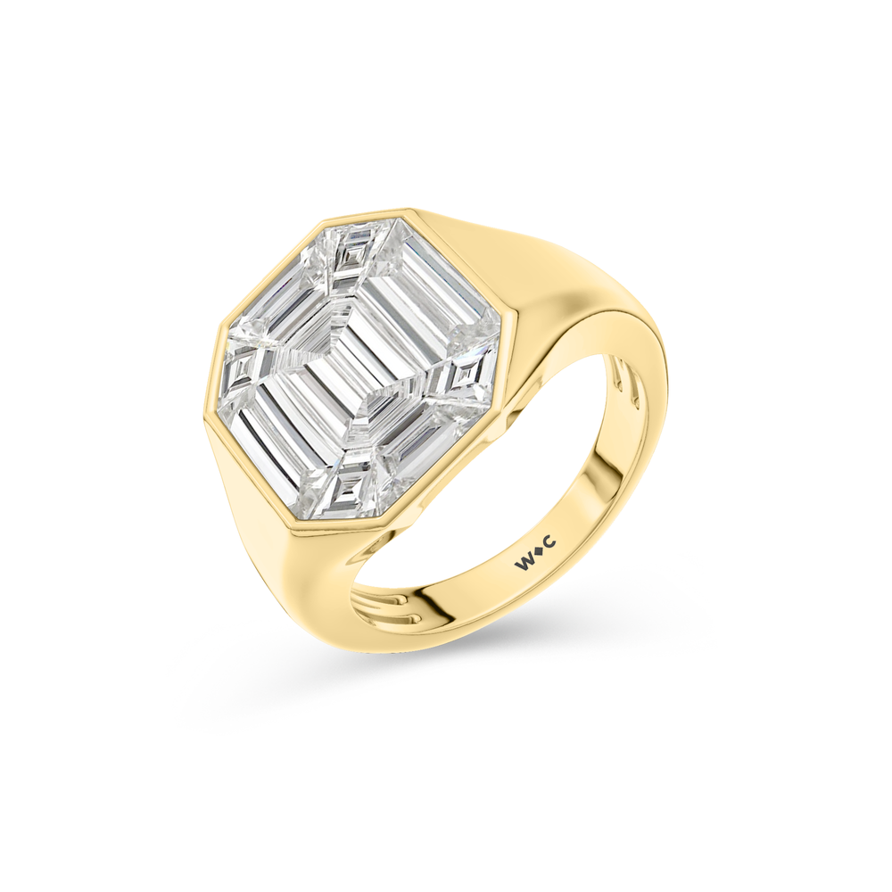 Octavia Composite Diamond Ring with 18KT Yellow Gold / Lab / 4 5/8 Cut Diamond in 14KT Yellow Gold / Lab / 4 5/8 view 3
