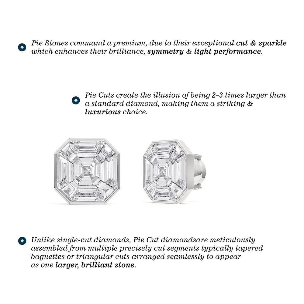 Ottavia Composite Diamond Stud Earrings with 18KT Rose Gold / Lab / 5 3/4 Cut Diamond in 14KT Rose Gold / Lab / 5 3/4 view 6
