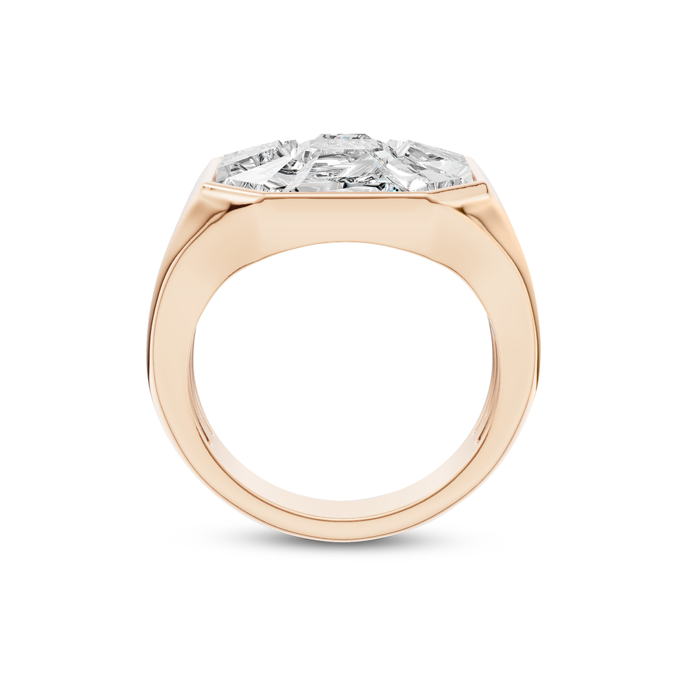 Ottavia Composite Diamond Ring with 18KT Rose Gold / Lab / 3 3/4 Cut Diamond in 14KT Rose Gold / Lab / 3 3/4 view 2
