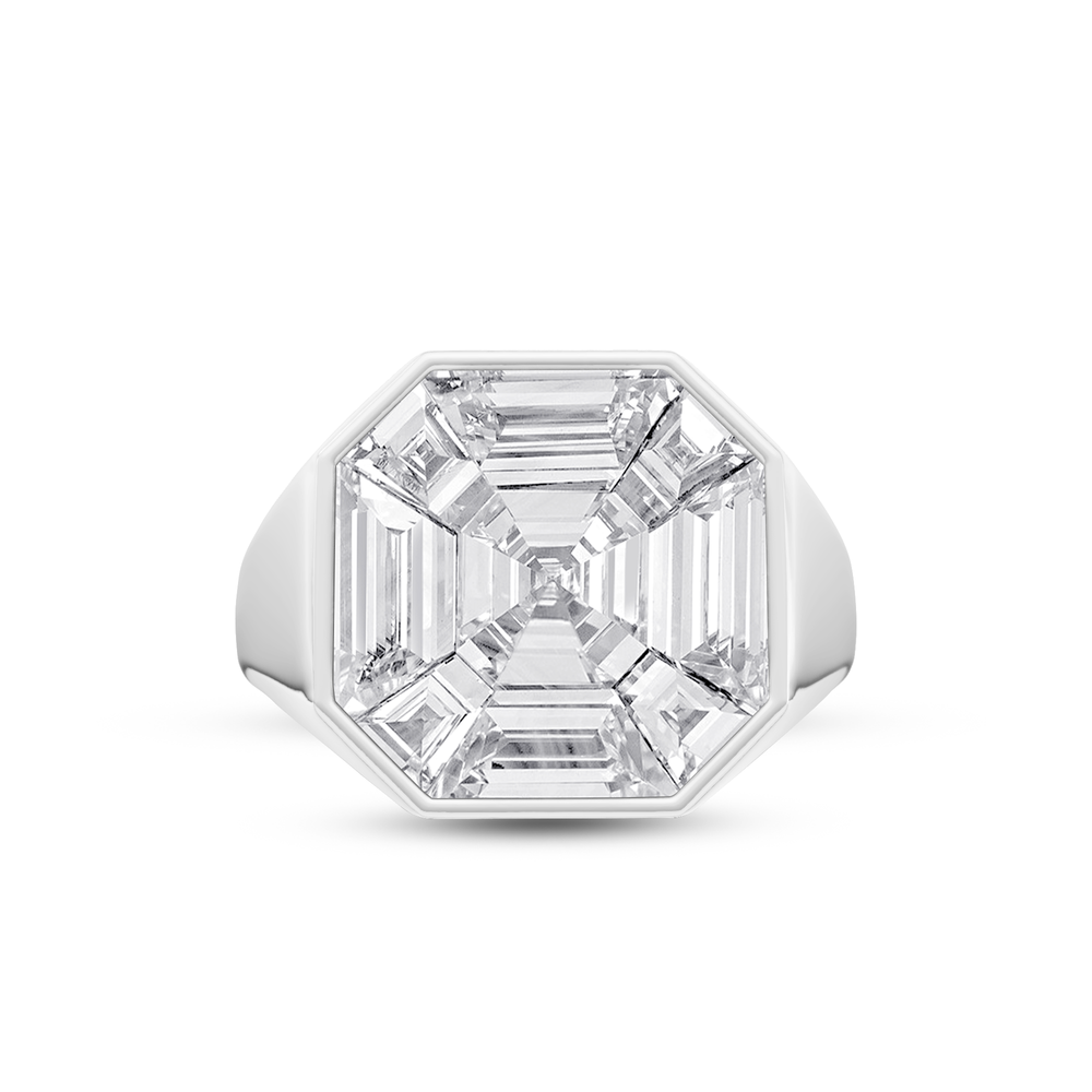 Ottavia Composite Diamond Ring with Platinum / Lab / 3 3/4 Cut Diamond in 14KT Platinum / Lab / 3 3/4 view 1

