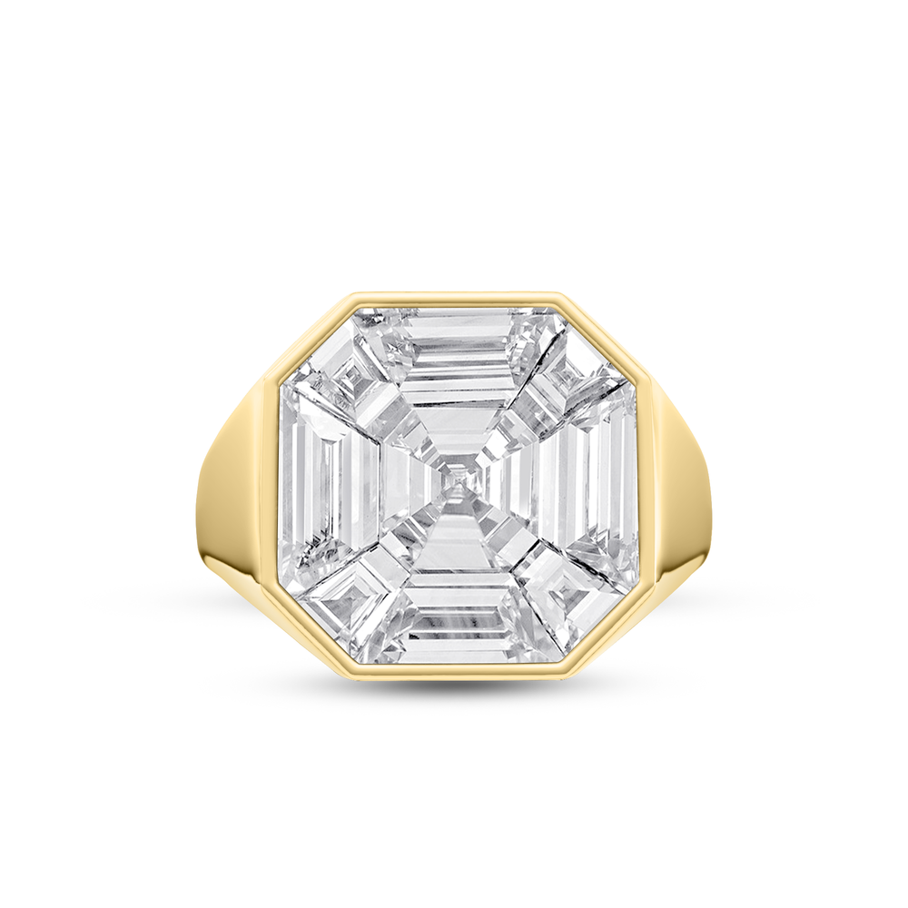 Ottavia Composite Diamond Ring with 18KT Yellow Gold / Lab / 3 3/4 Cut Diamond in 14KT Yellow Gold / Lab / 3 3/4 view 1
