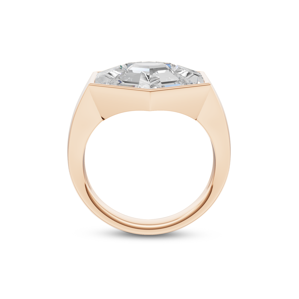 Juno Hexagon Composite Diamond Ring with 18KT Rose Gold / Lab / 3 5/8 Cut Diamond in 14KT Rose Gold / Lab / 3 5/8 view 2
