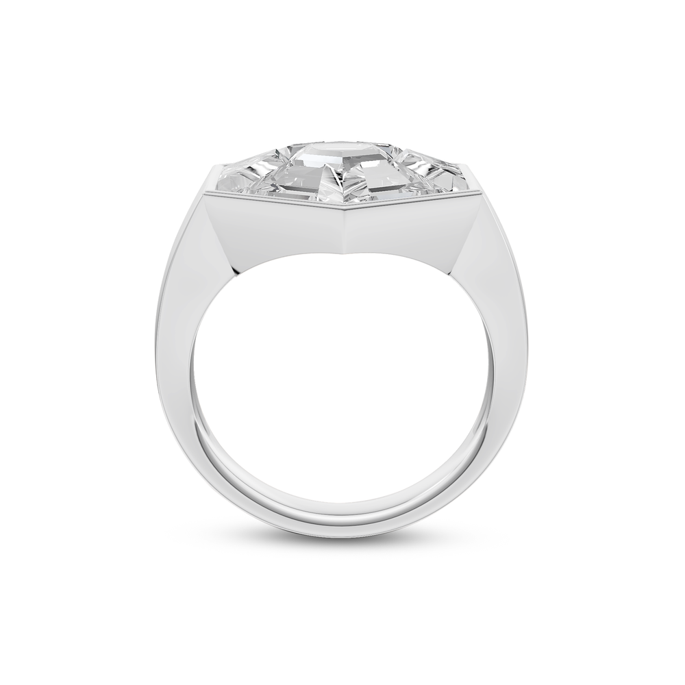 Juno Hexagon Composite Diamond Ring with Platinum / Lab / 3 5/8 Cut Diamond in 14KT Platinum / Lab / 3 5/8 view 2
