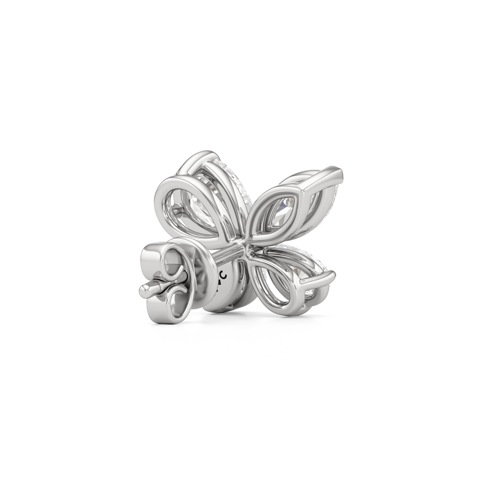 Marsilea Studs with 14KT White Gold / Lab / 1/2 Cut Diamond in 14KT White Gold / Lab / 1/2 view 6
