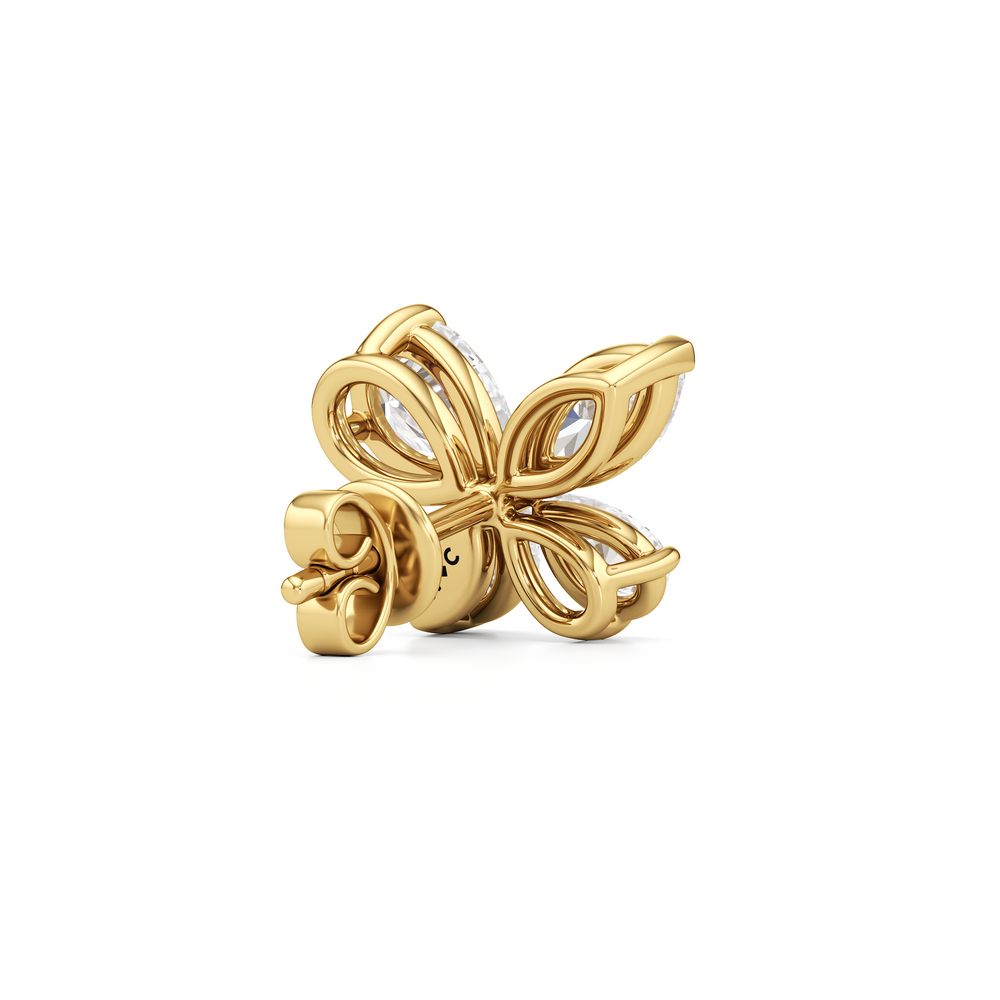 Marsilea Studs with 14KT Yellow Gold / Lab / 1/2 Cut Diamond in 14KT Yellow Gold / Lab / 1/2 view 6

