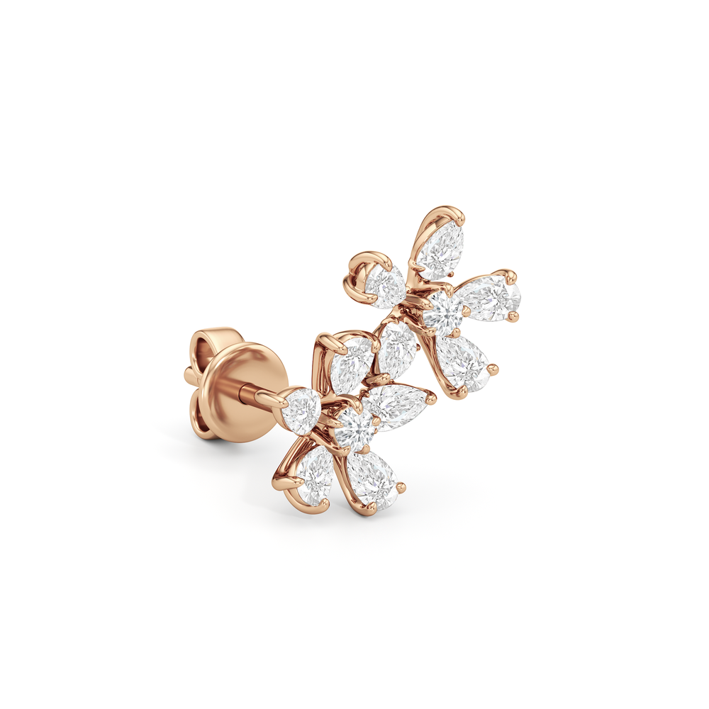Daisy Duet Earrings with 14KT Rose Gold / Lab / 1 1/10 Cut Diamond in 14KT Rose Gold / Lab / 1 1/10 view 5
