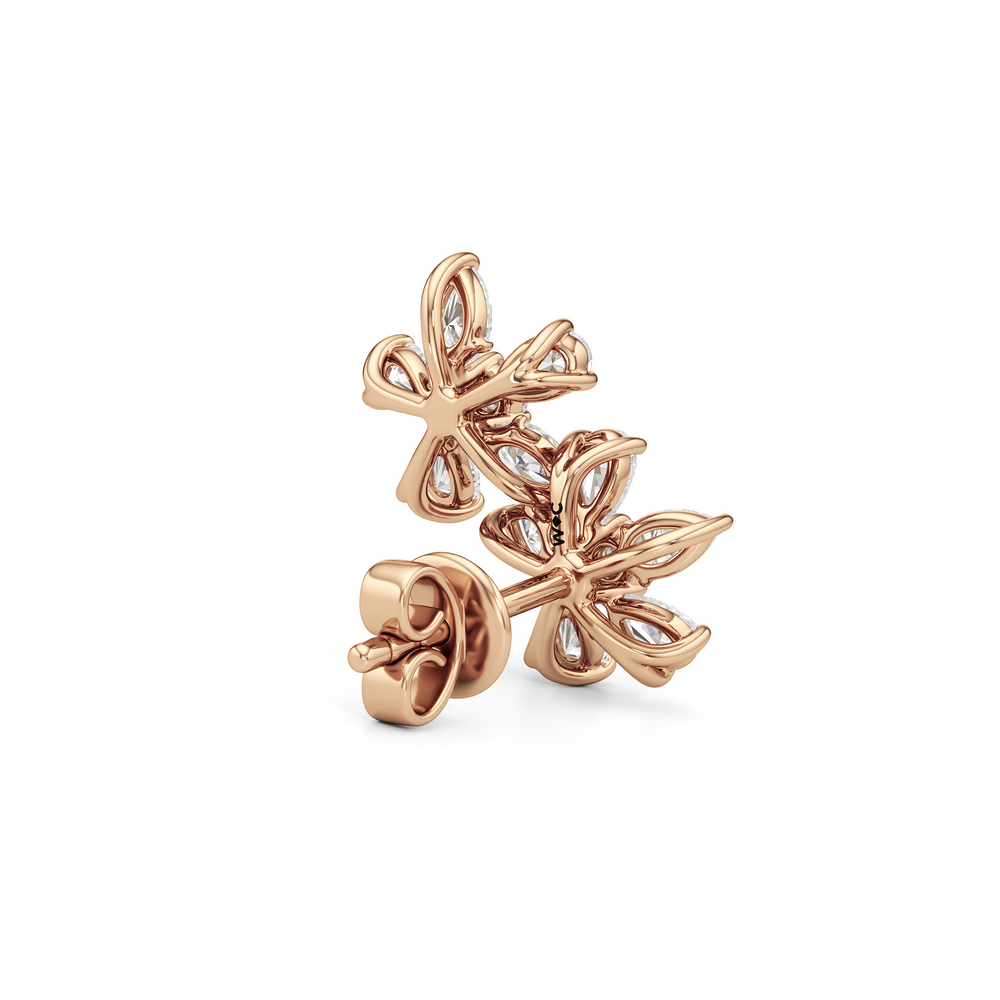 Daisy Duet Earrings with 14KT Rose Gold / Lab / 1 1/10 Cut Diamond in 14KT Rose Gold / Lab / 1 1/10 view 6
