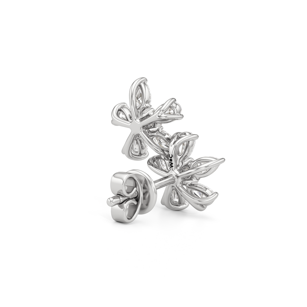 Daisy Duet Earrings with 14KT White Gold / Lab / 1 1/10 Cut Diamond in 14KT White Gold / Lab / 1 1/10 view 6
