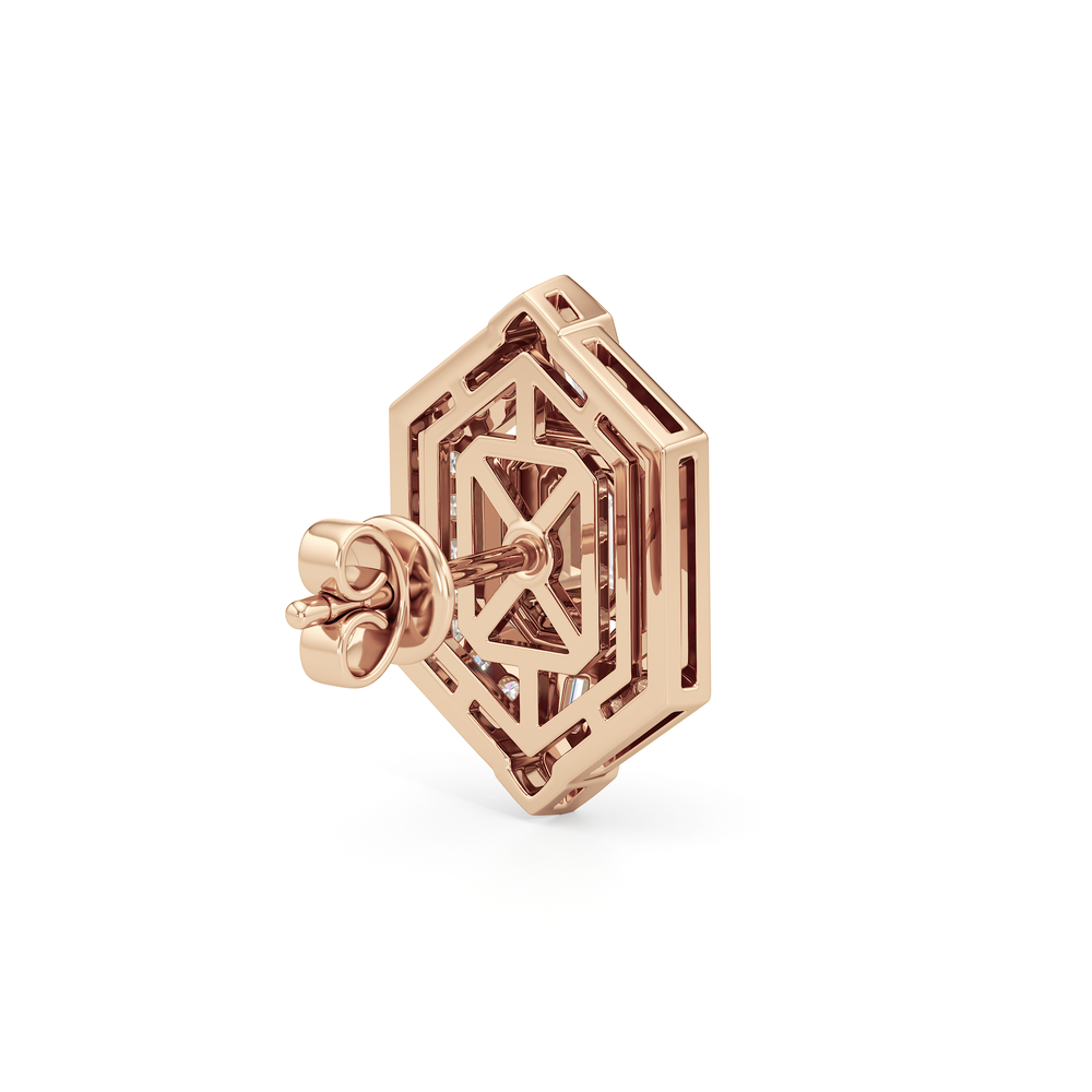 The Wiltern Earrings with 18KT Rose Gold / Lab / 1 1/10 Cut Diamond in 14KT Rose Gold / Lab / 1 1/10 view 5
