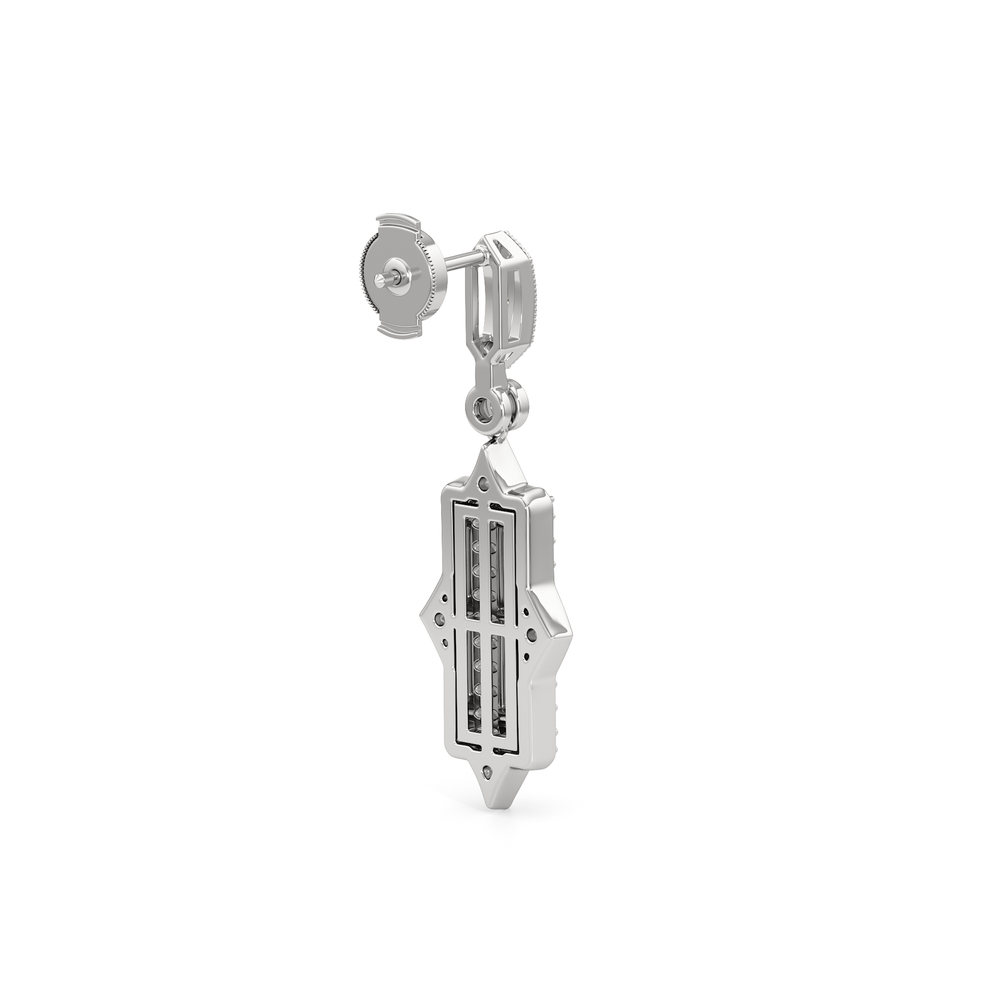 The Delano Earrings with 18KT White Gold / Lab / 2 1/3 Cut Diamond in 14KT White Gold / Lab / 2 1/3 view 3
