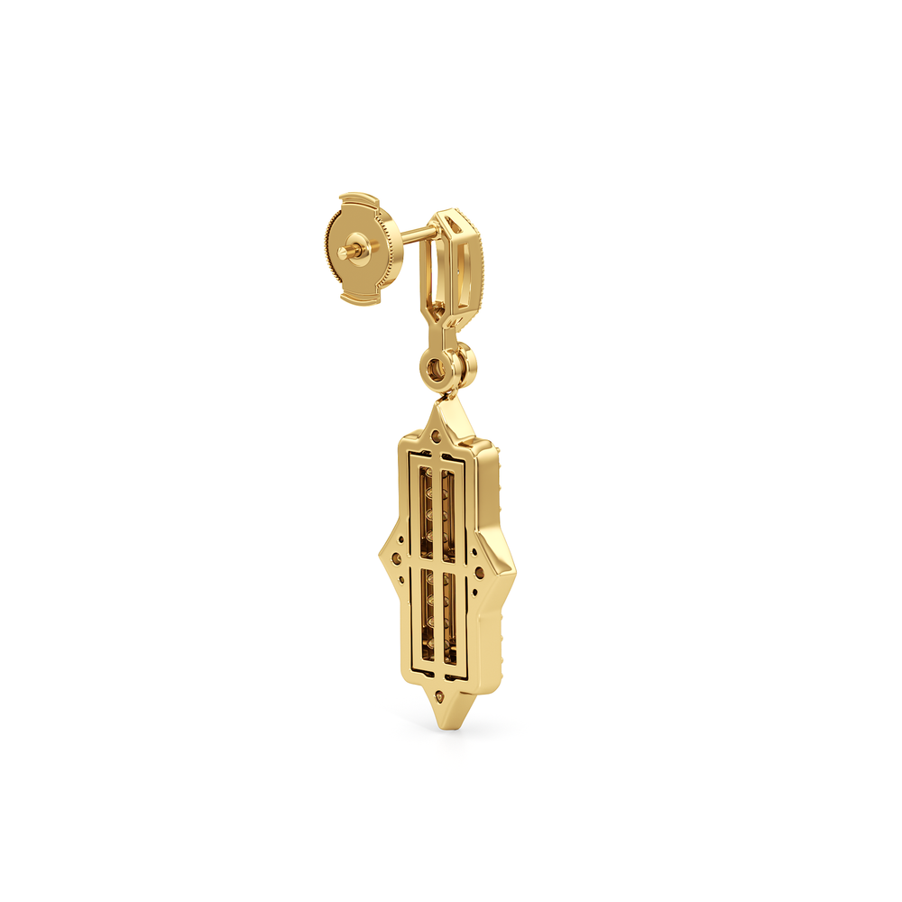 The Delano Earrings with 18KT Yellow Gold / Lab / 2 1/3 Cut Diamond in 14KT Yellow Gold / Lab / 2 1/3 view 6

