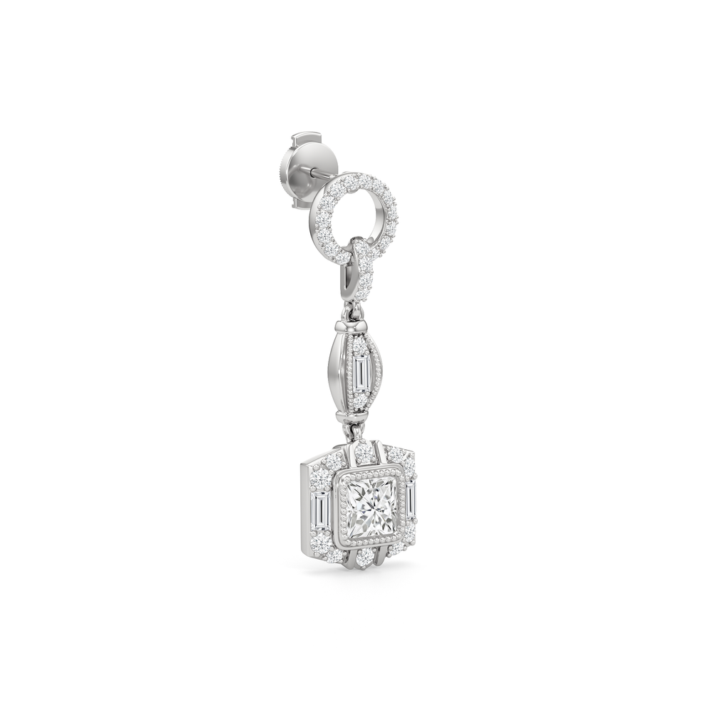The Napier Earrings with 18KT White Gold / Lab / 4 1/10 Cut Diamond in 14KT White Gold / Lab / 4 1/10 view 5
