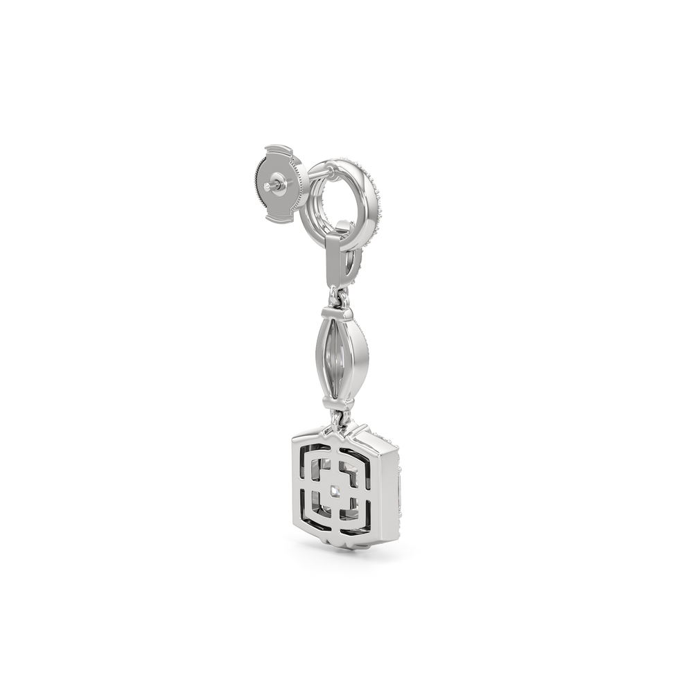 The Napier Earrings with 18KT White Gold / Lab / 4 1/10 Cut Diamond in 14KT White Gold / Lab / 4 1/10 view 6
