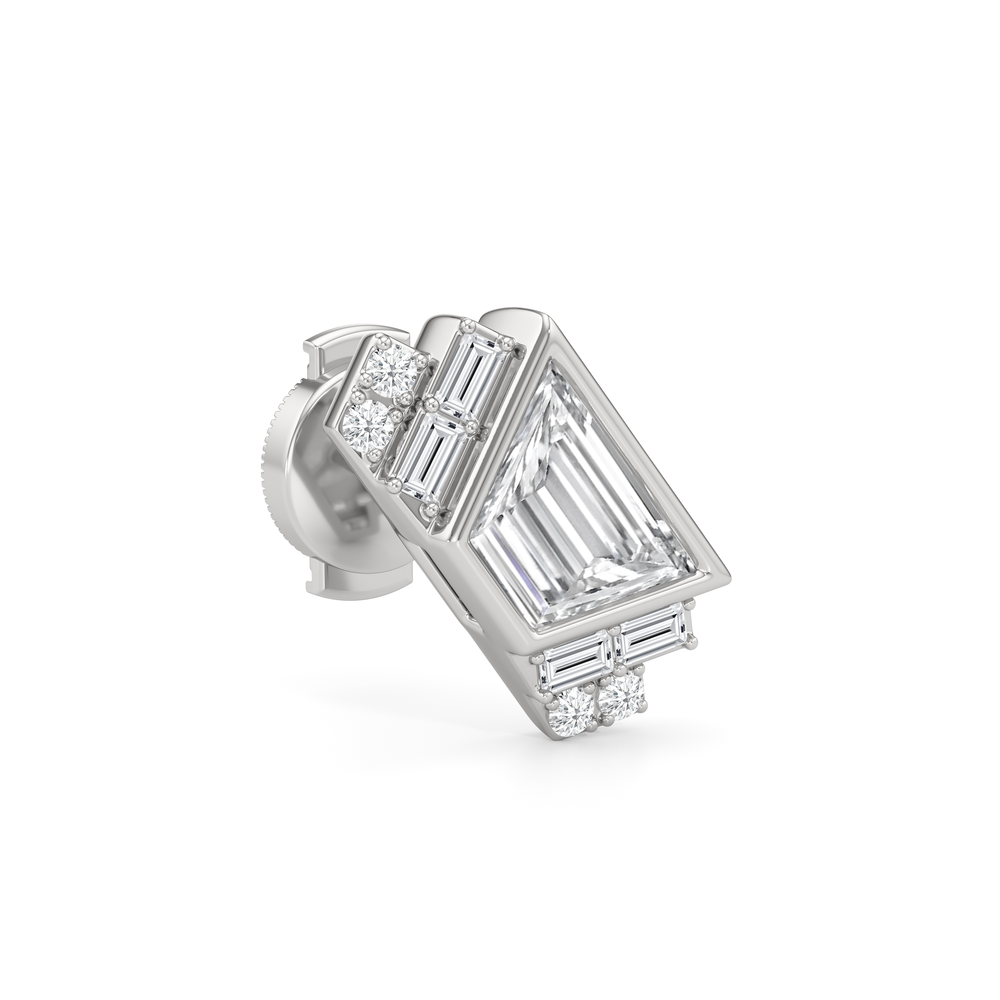The Marquee Earrings with Platinum / Lab / 2 1/10 Cut Diamond in 14KT Platinum / Lab / 2 1/10 view 5
