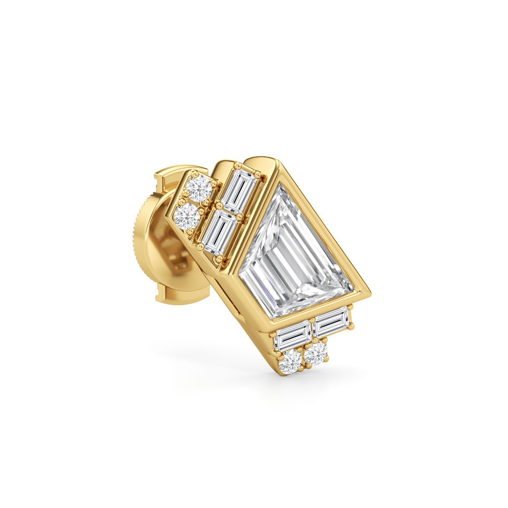 The Marquee Earrings with 18KT Yellow Gold / Lab / 2 1/10 Cut Diamond in 14KT Yellow Gold / Lab / 2 1/10 view 5
