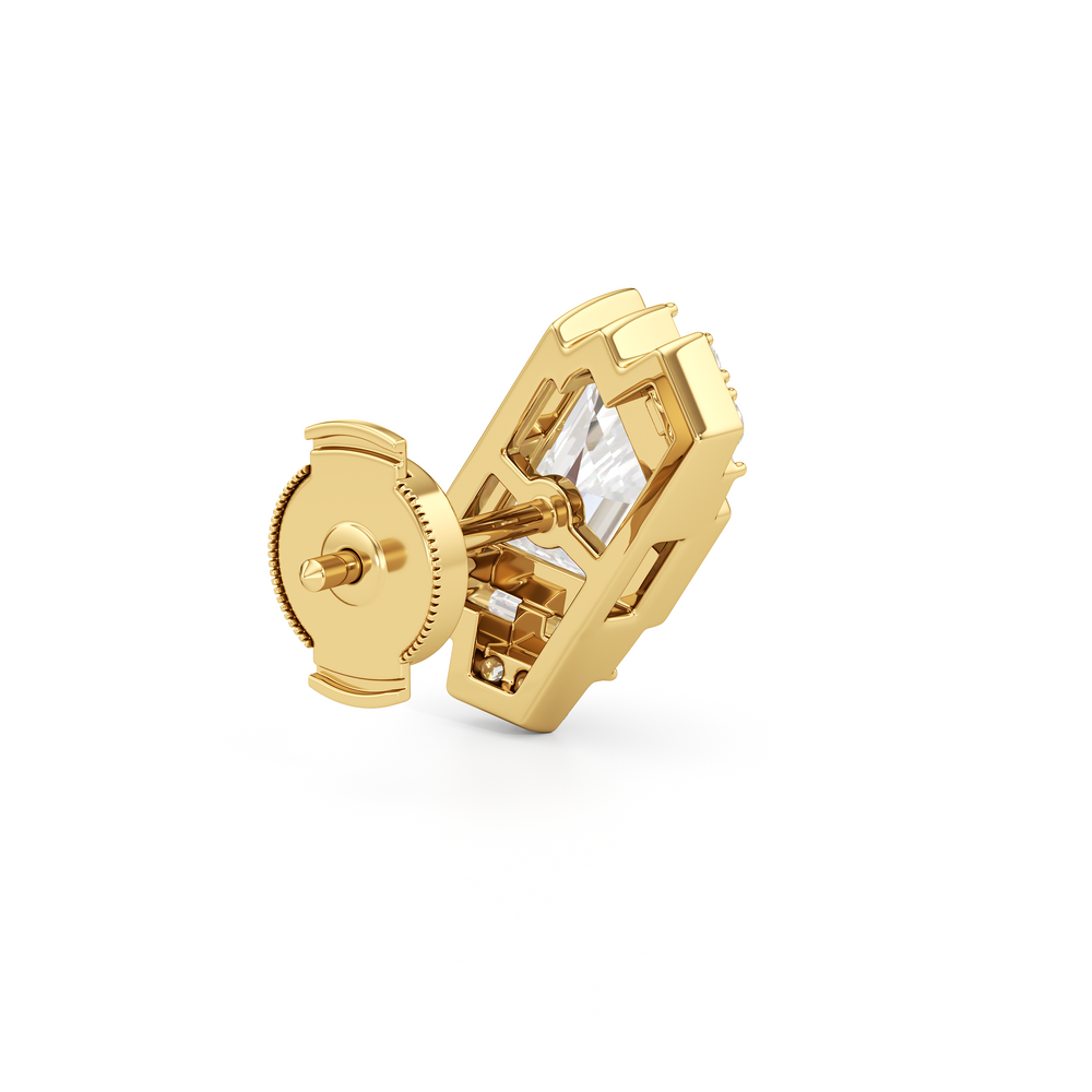The Radio City Earrings with 18KT Yellow Gold / Lab / 2 1/10 Cut Diamond in 14KT Yellow Gold / Lab / 2 1/10 view 6
