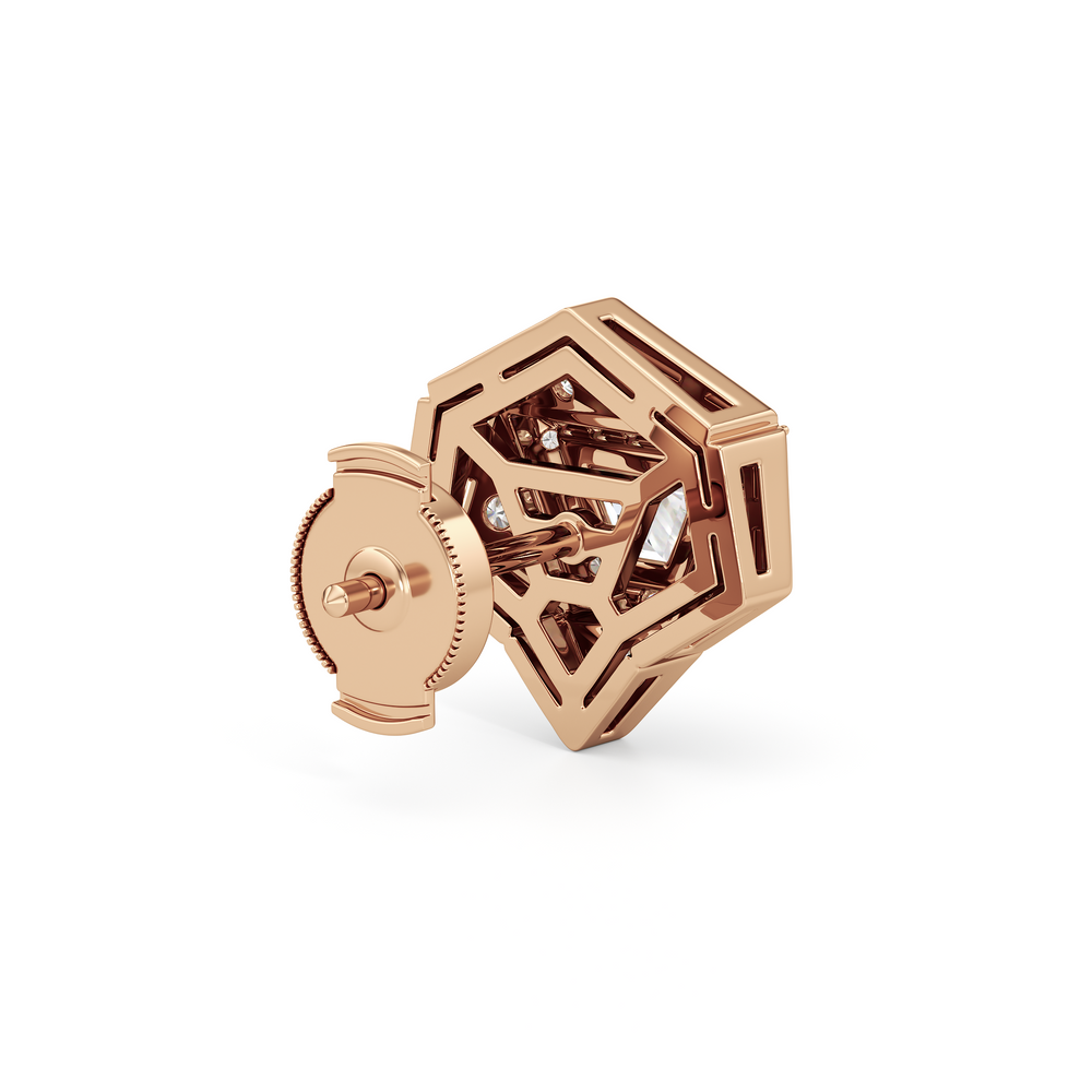 The Dorchester Earrings with 18KT Rose Gold / Lab / 1 3/8 Cut Diamond in 14KT Rose Gold / Lab / 1 3/8 view 6
