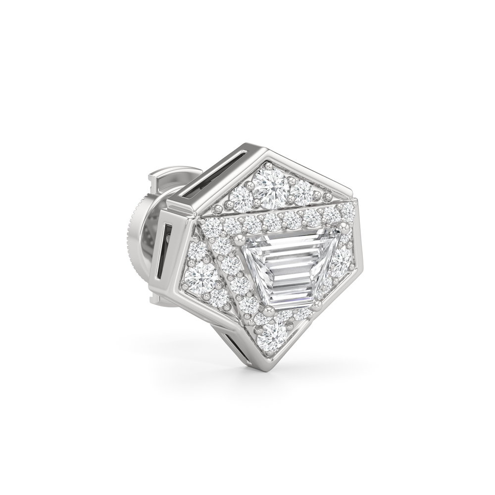 The Dorchester Earrings with 18KT White Gold / Lab / 1 3/8 Cut Diamond in 14KT White Gold / Lab / 1 3/8 view 5
