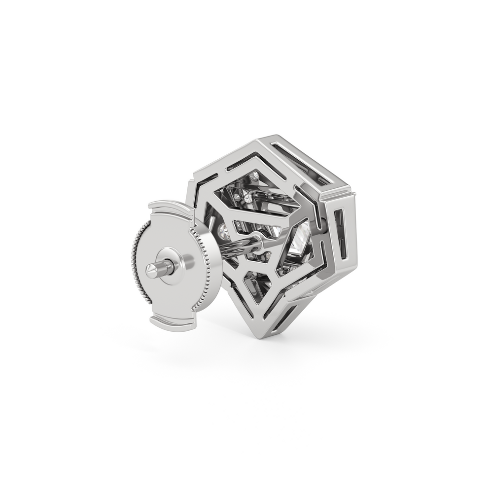 The Dorchester Earrings with 18KT White Gold / Lab / 1 3/8 Cut Diamond in 14KT White Gold / Lab / 1 3/8 view 6
