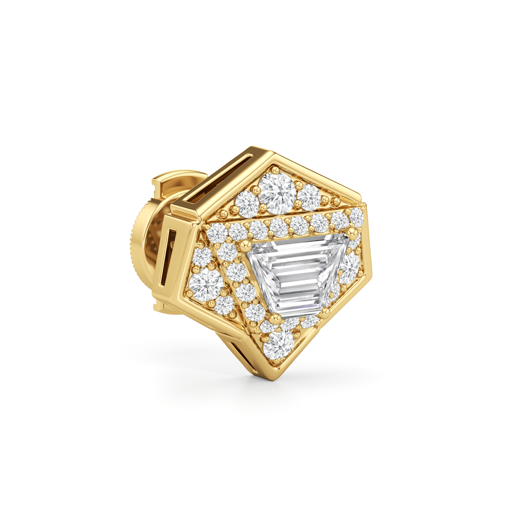 The Dorchester Earrings with 18KT Yellow Gold / Lab / 1 3/8 Cut Diamond in 14KT Yellow Gold / Lab / 1 3/8 view 5
