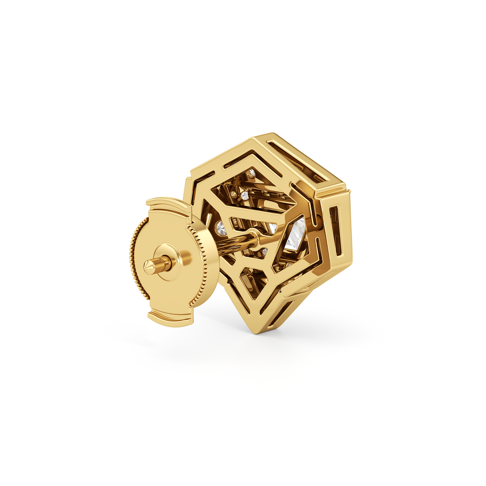 The Dorchester Earrings with 18KT Yellow Gold / Lab / 1 3/8 Cut Diamond in 14KT Yellow Gold / Lab / 1 3/8 view 6
