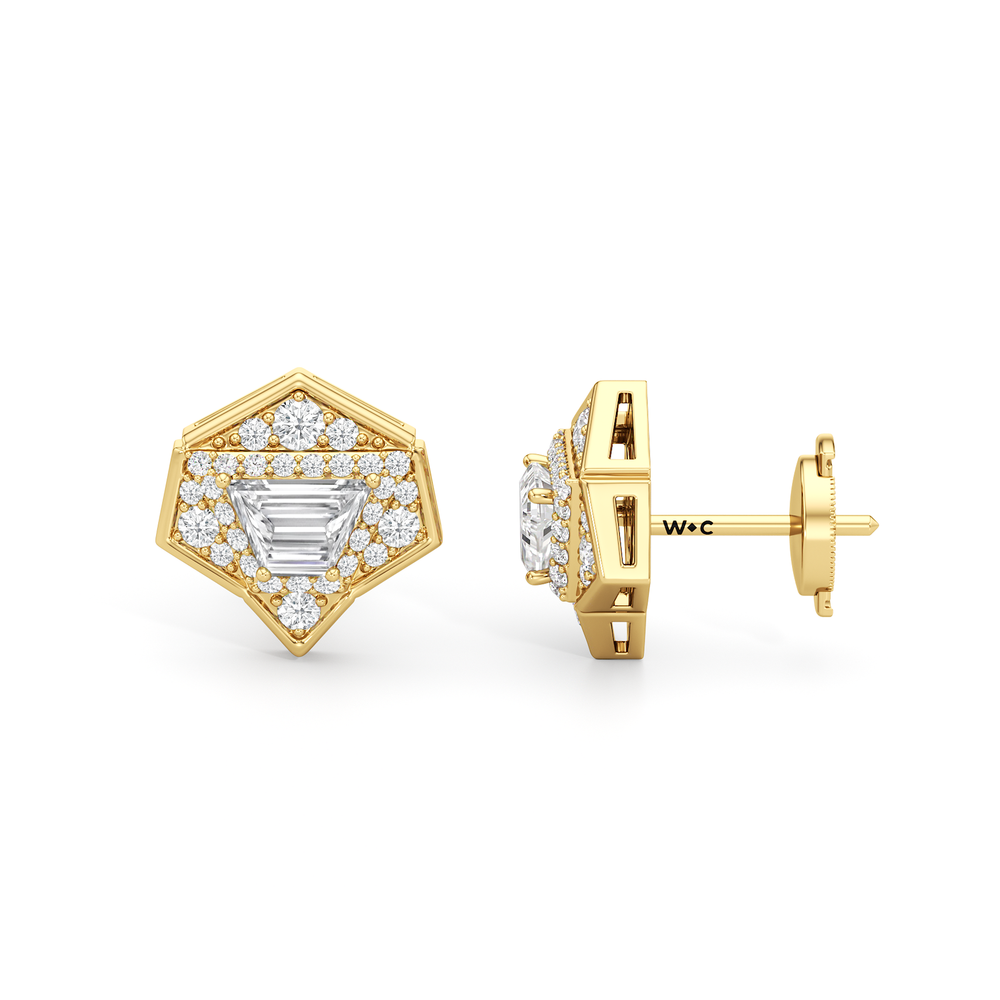 The Dorchester Earrings with 18KT Yellow Gold / Lab / 1 3/8 Cut Diamond in 14KT Yellow Gold / Lab / 1 3/8 view 7
